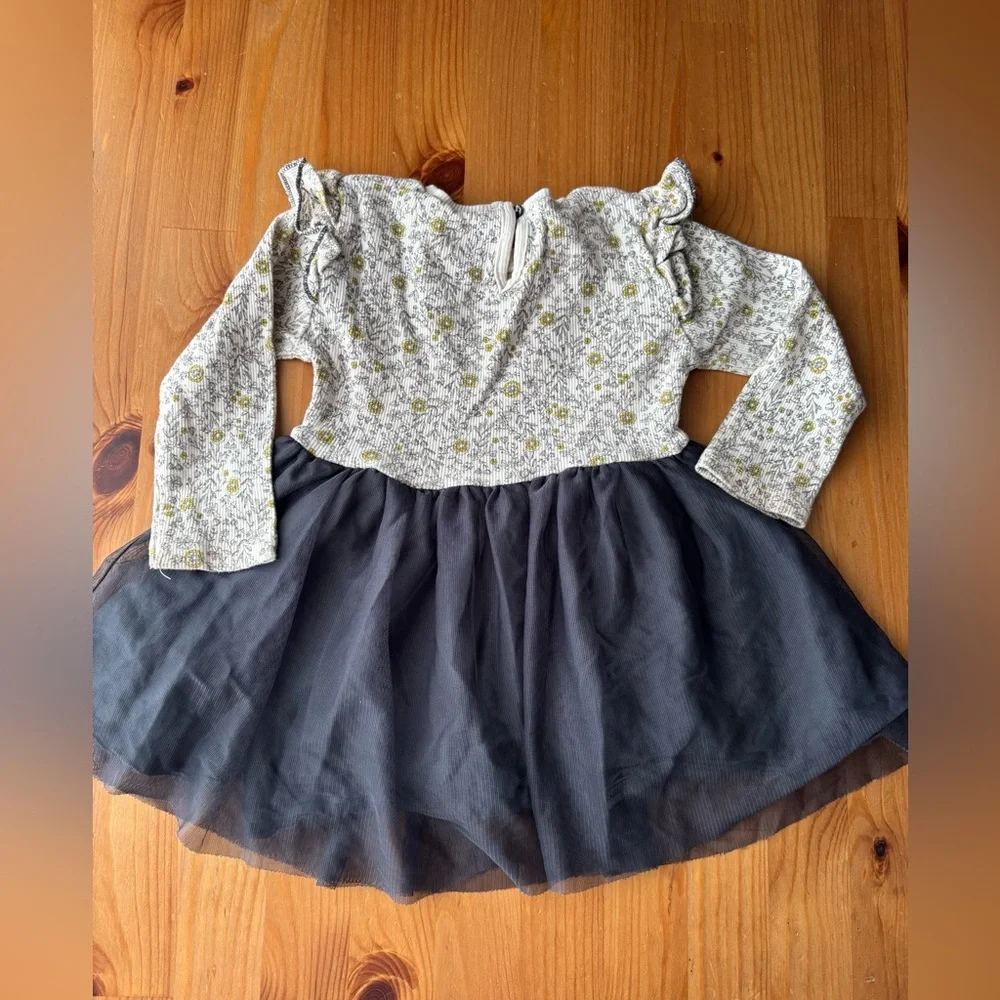 Girls' Zara Baby Floral/Black Tulle Dress Size 12/18 Months